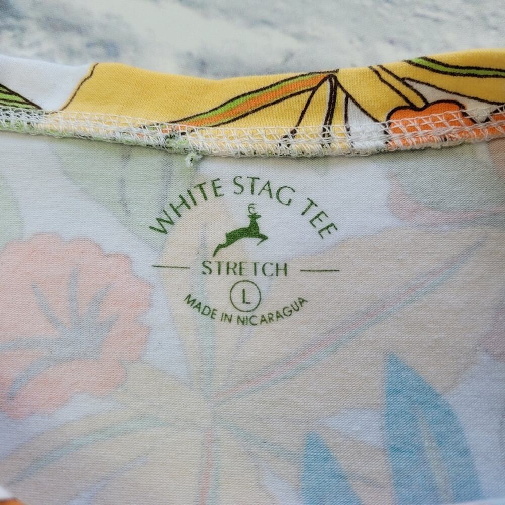 White Stag Floral Stretch Tee size Large - Picture 3 of 6